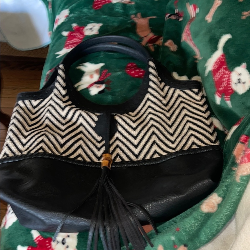 Black and White Chevron Tote Bag
